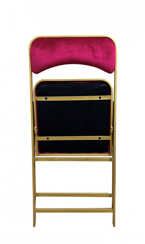 CHAISE EN VELOURS ROUGE